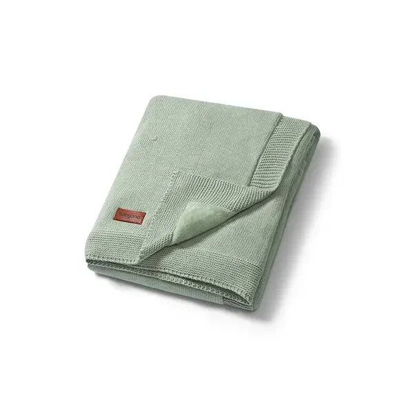 BABYONO Deka z prírodnej bavlny 75 × 100 cm sage 0m+