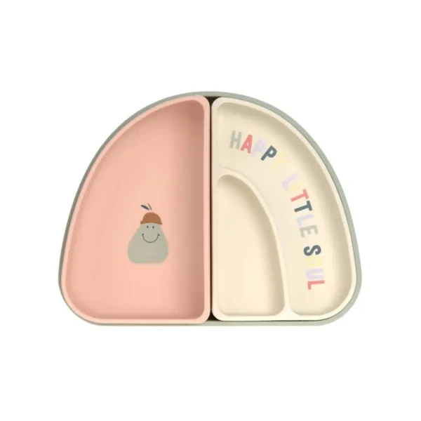 Lässig Dish Set Silicone Section Happy Fruits cherry