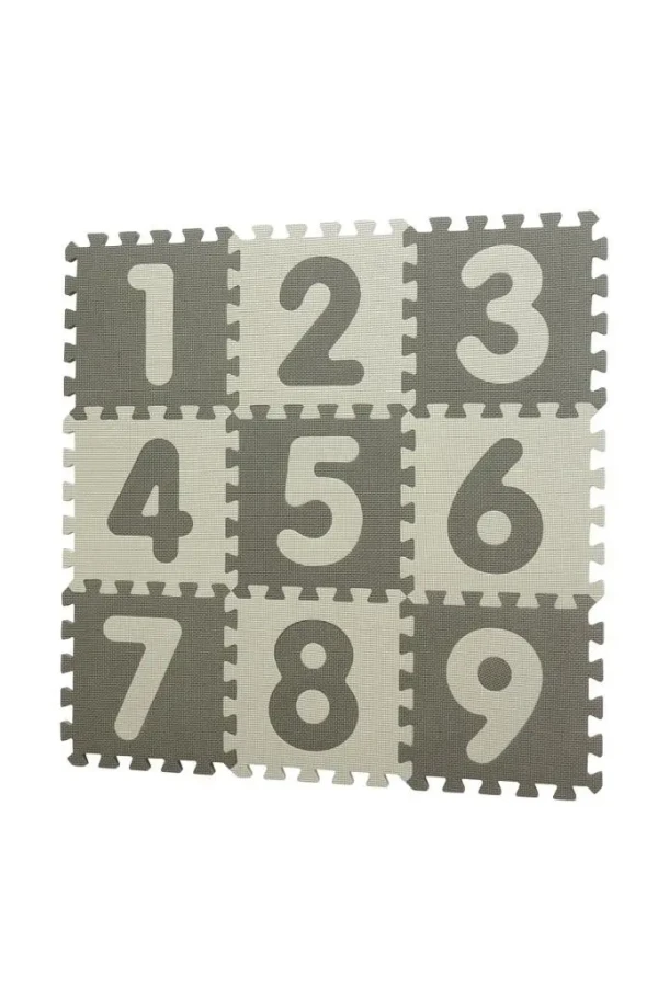 Baby Dan hracia podložka Puzzle Grey s Číslami 90 X 90 cm