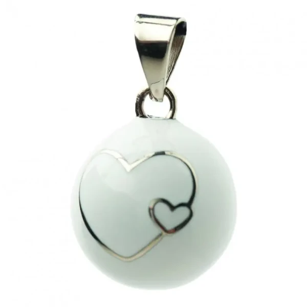 Bola Tehotenská rolnička ESSENTIALS White 2 hearts