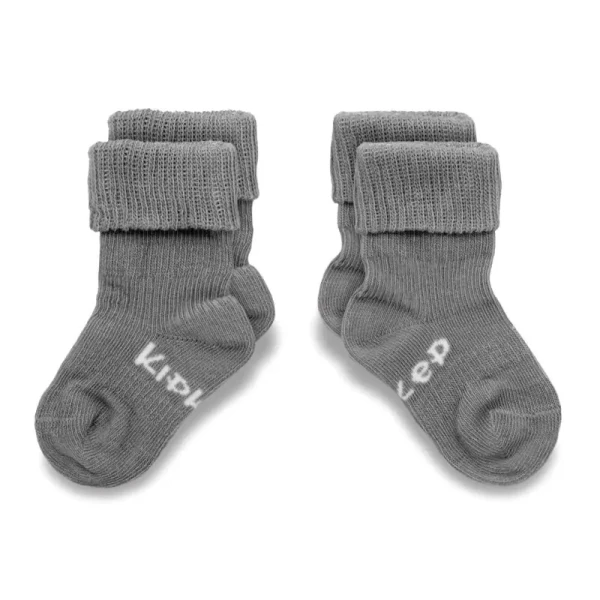 KipKep Detské ponožky Stay-on-Socks 0-6m 2páry Pebble Grey