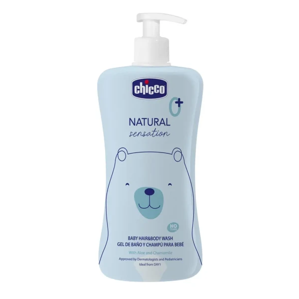 CHICCO Šampón na vlasy a telo Natural Sensation s aloe a kamilkou 500ml, 0m+