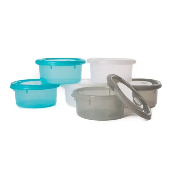 Bo Jungle Misky s viečkami Bowls Blue/White/Grey 300ml (6ks)