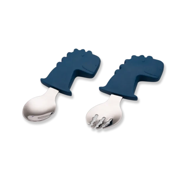 Citron Trénovací lžička a vidlička - Blue Dino