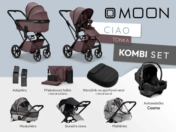 MOON Kombinovaný kočík CIAO KOMBI set - Tonka