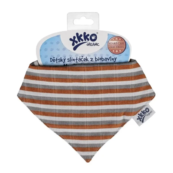 XKKO Organic Šatka Staré časy - Brown Stripes