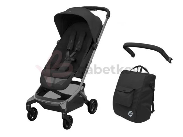 Maxi-Cosi Fame Cabin kočík Onyx Black + madlo a taška na kočík