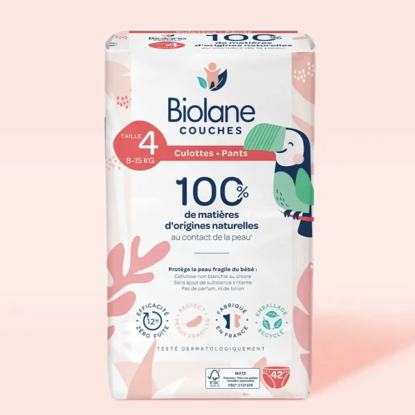 Biolane Ekologické plienkové nohavičky 4 (8-15 kg), 42 ks