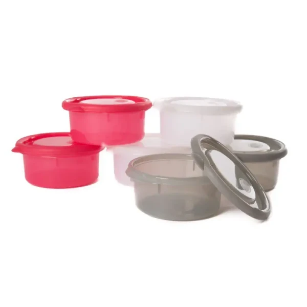 Bo Jungle Misky s viečkami Bowls Pink/White/Grey 300ml (6ks)