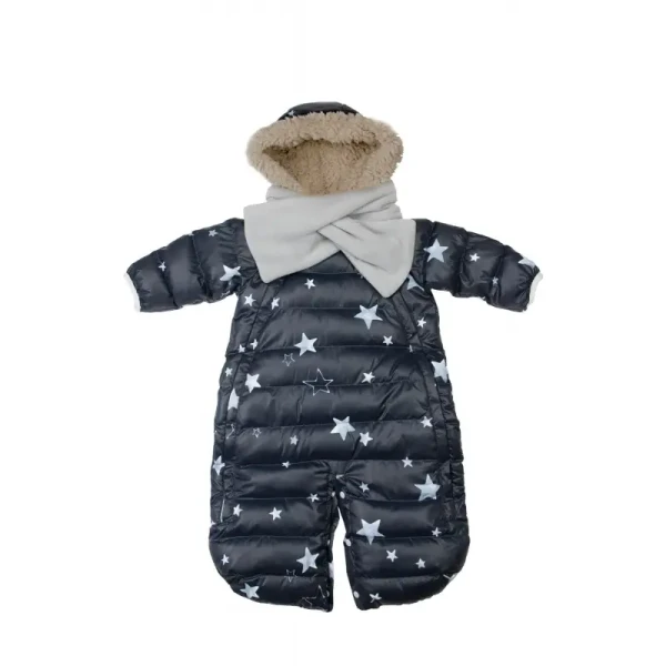 7AM Enfant Doudoune overal so šálom Print Black Stars