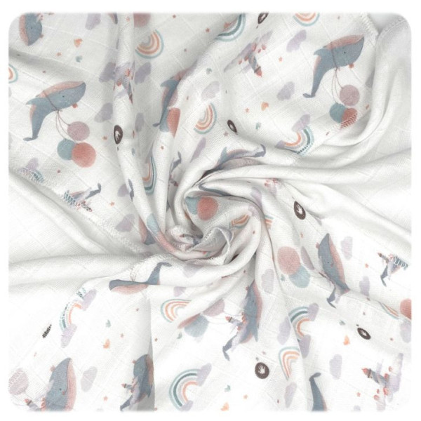 XKKO BMB Bambusové obrúsky 30x30 Digi - Sky Whale MIX