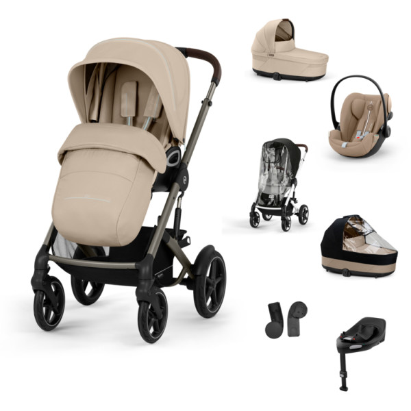 CYBEX Kombinovaný kočík TALOS S LUX SET XL - Almond Beige - taupe rám