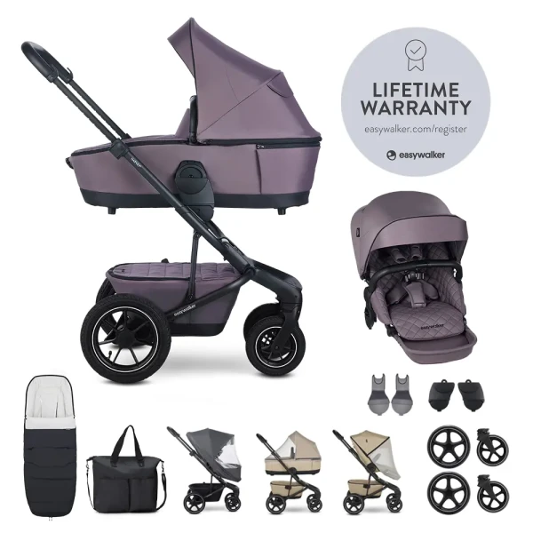 EASYWALKER Set XXL kočík kombinovaný Harvey 5 Air Premium Granite Purple s príslušenstvom