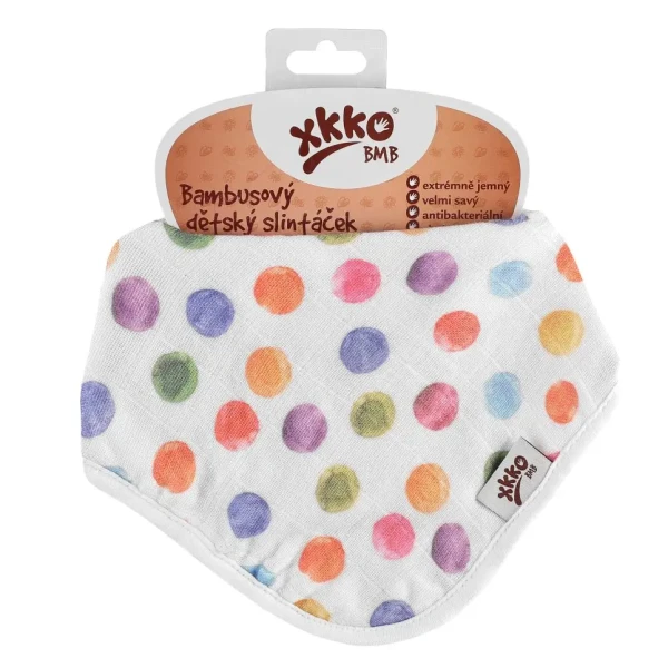 XKKO BMB Bambusová šatka Digi - Watercolour Polka Dots