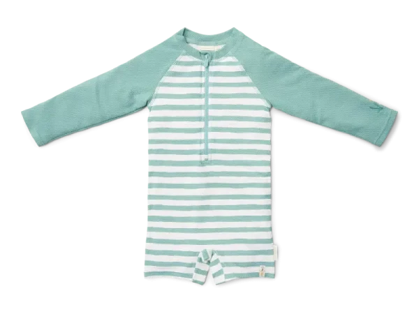Little Dutch Plavky dlhý rukáv Stripes Surf Blue vel. 98/104
