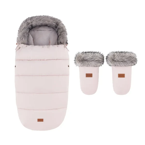 PETITE&MARS Set zimný fusak Comfy 4v1 + rukavice na kočík Fjora Rose Petal
