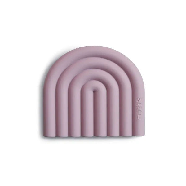Mushie silikónové hryzatko Rainbow Mauve