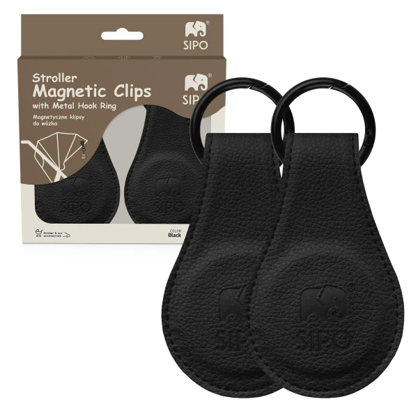 Sipo Magnetické klipy na kočík, 2ks, čierna