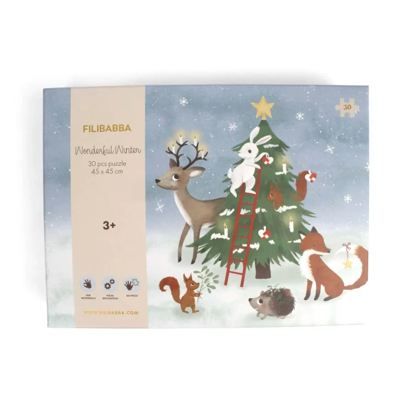 FILIBABBA PUZZLE 30KS (45X45) - WONDERFUL WINTER - FOREST FRIENDS
