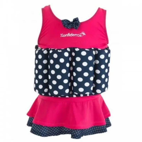 Konfidence Floatsuit Plavky na učenie plávania Navy Polka dot 4-5r