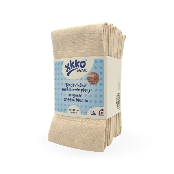XKKO Plienky z biobavlny Organic 60x60 - Staré časy Natural