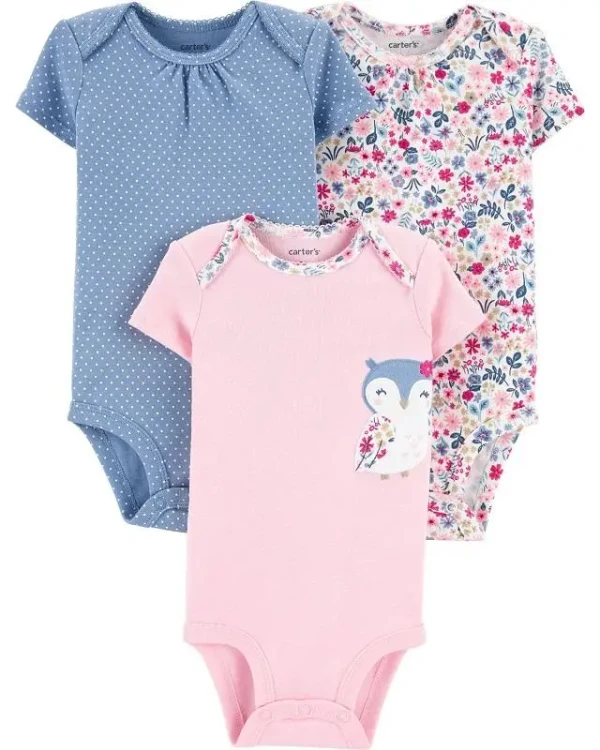 CARTER'S Body krátky rukáv Mix dievča LBB 3 ks NB/ veľ. 56