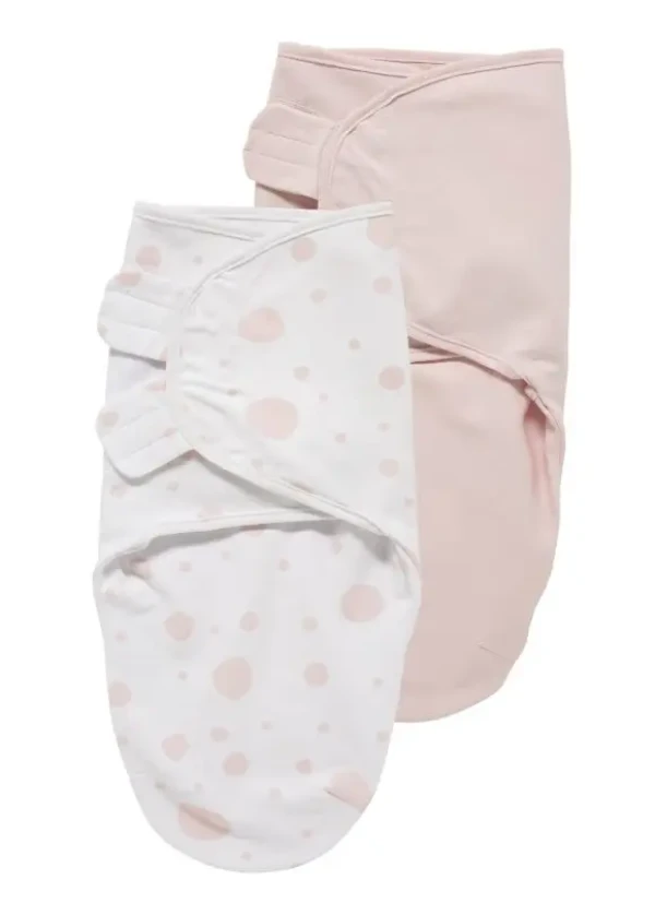 Meyco Zavinovačka 2-balenie 4-6 mesiacov - Dots pink / Uni light pink